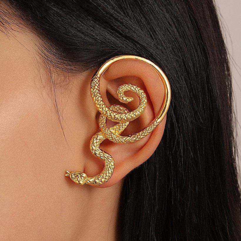 Street Snake Ear Cuff, Piercing Cuff, Snake Ear Wrap